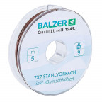 Поводочный стальной материал в оплетке 7х7 Balzer +10обж.труб. 5м. 13кг. (коричневый)