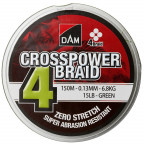 Шнур DAM Crosspower 4-Braid 150м 0.22мм 11.3кг (зеленый)